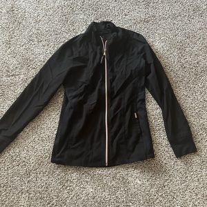 Cherokee statement scrub black jacket with rose gold zipper